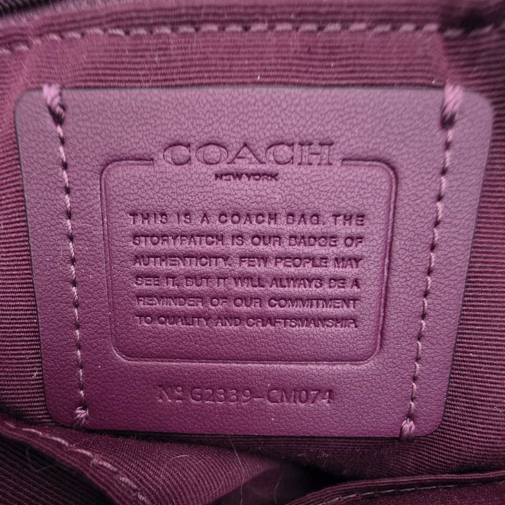 Coach Meadow- Deep Berry -pebbled leather G2339-CM074 - Picture 3 of 10